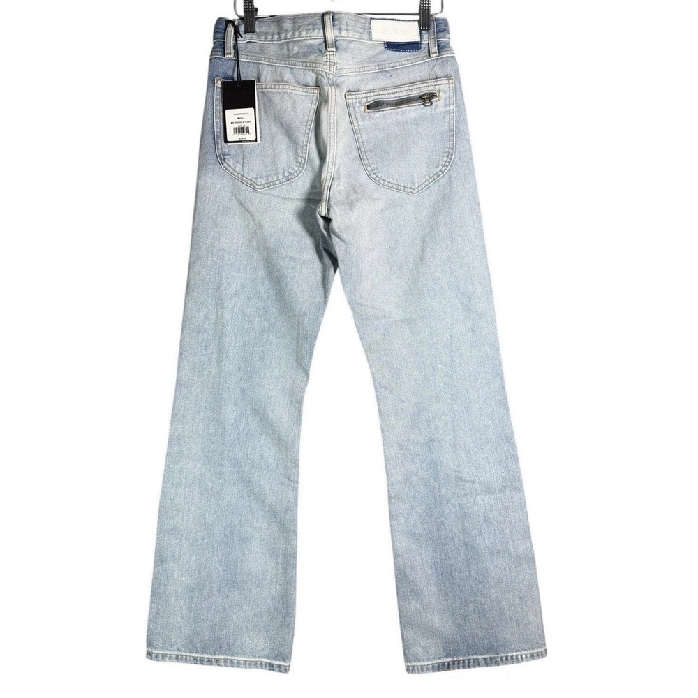 RE/DONE Marea Mid Rise Kick Flare Jeans Light Wash Blue Size 26 (28.5")NEW $298 - Picture 5 of 7